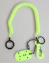 Dolce & Gabbana Green Springy Key Holder DG Logo Men's Keychain Keyring